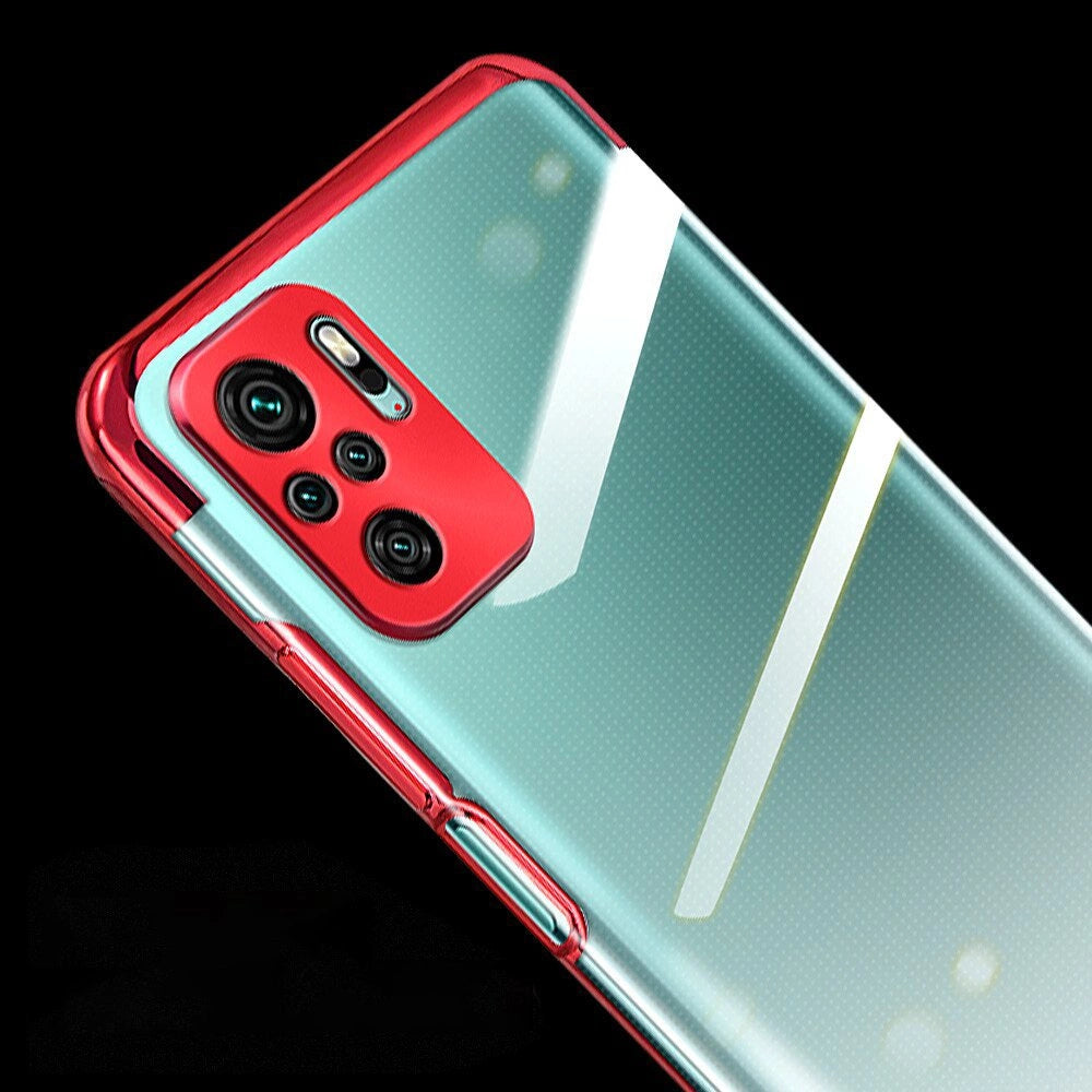 Clear Color Case Gel TPU Galvaniseret ramme Cover til Xiaomi Redmi Note 10 5G / Poco M3 Pro blå