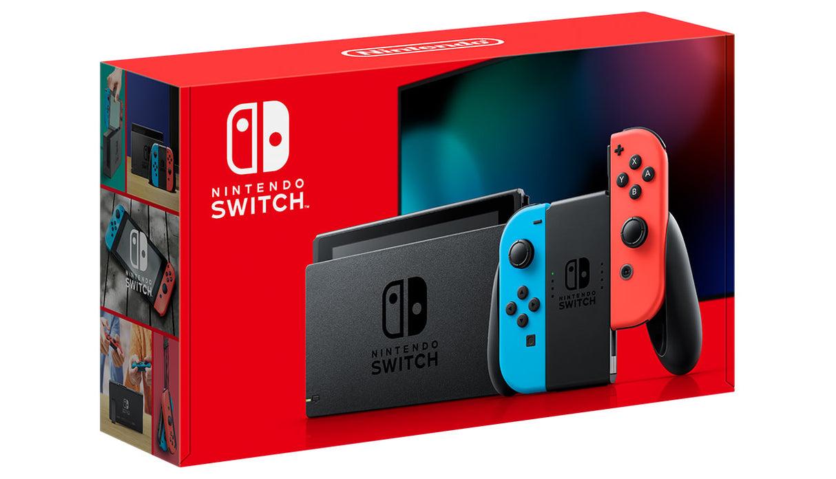 Nintendo Switch V2 2019 bærbar spilkonsol 15,8 cm (6.2") 32 GB Berøringsskærm Wi-Fi Sort, Blå, Rød