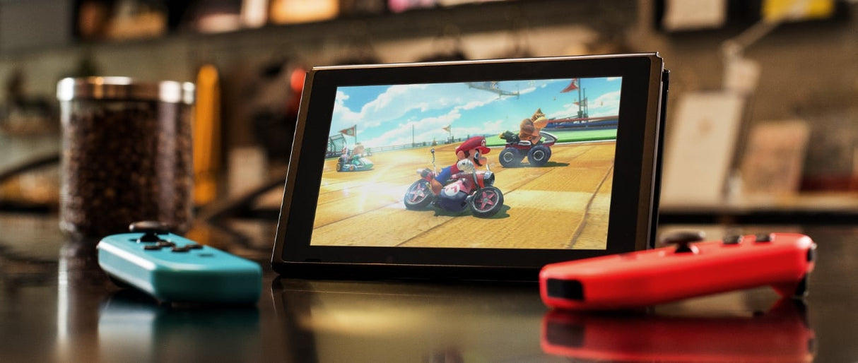 Nintendo Switch V2 2019 bærbar spilkonsol 15,8 cm (6.2") 32 GB Berøringsskærm Wi-Fi Sort, Blå, Rød