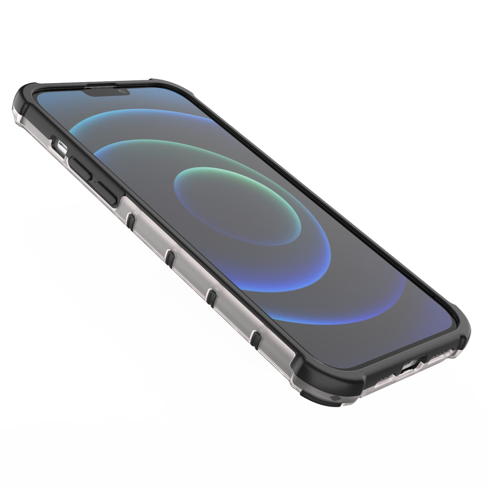 Honeycomb Case rustning med TPU Bumper til iPhone 13 Pro Max sort