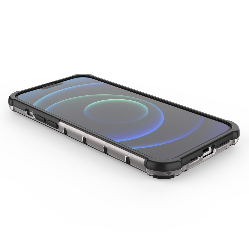 Honeycomb Case rustning med TPU Bumper til iPhone 13 Pro Max sort