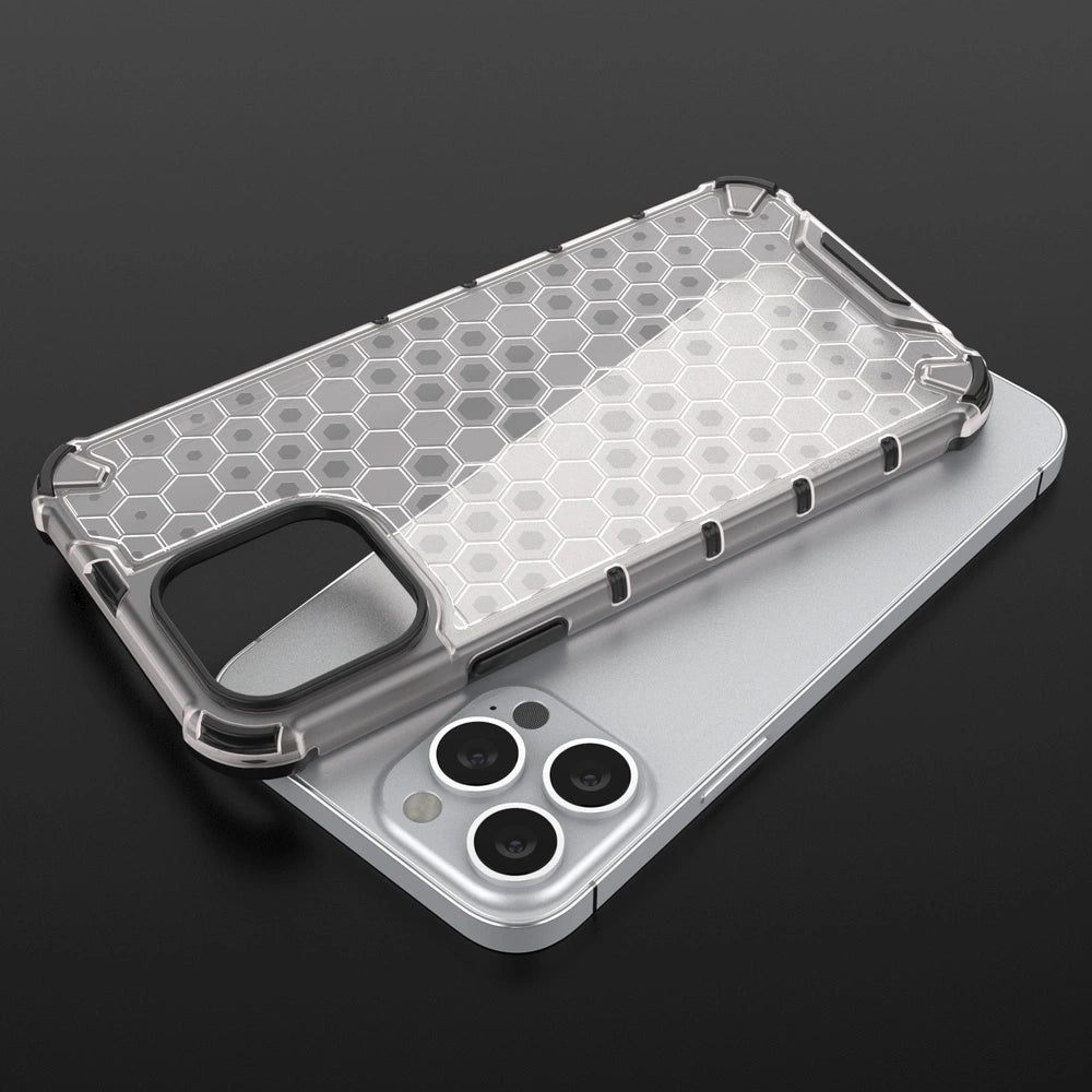 Honeycomb Case armor cover med TPU Bumper til iPhone 13 Pro Max sort
