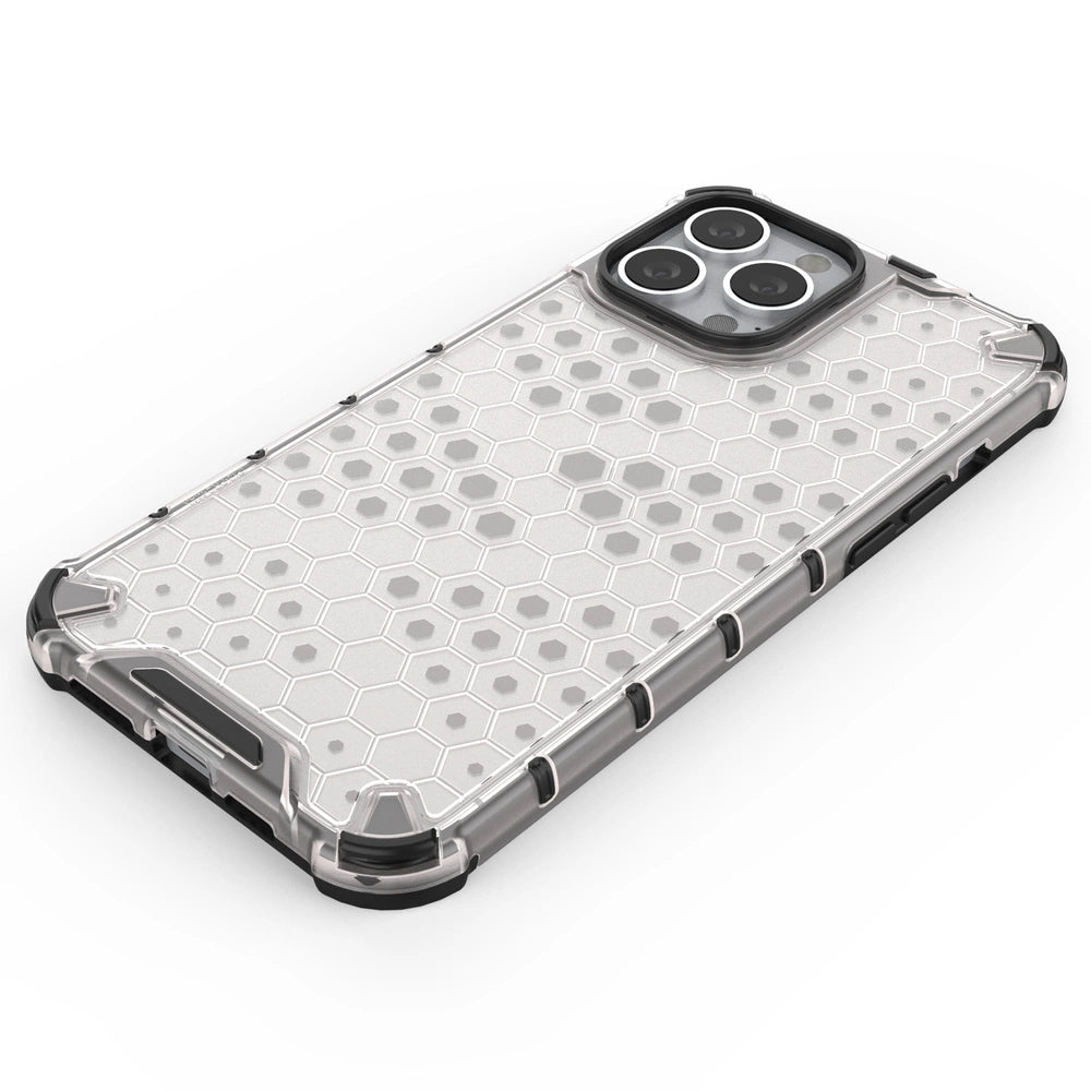 Honeycomb Case armor cover med TPU Bumper til iPhone 13 Pro Max gennemsigtig