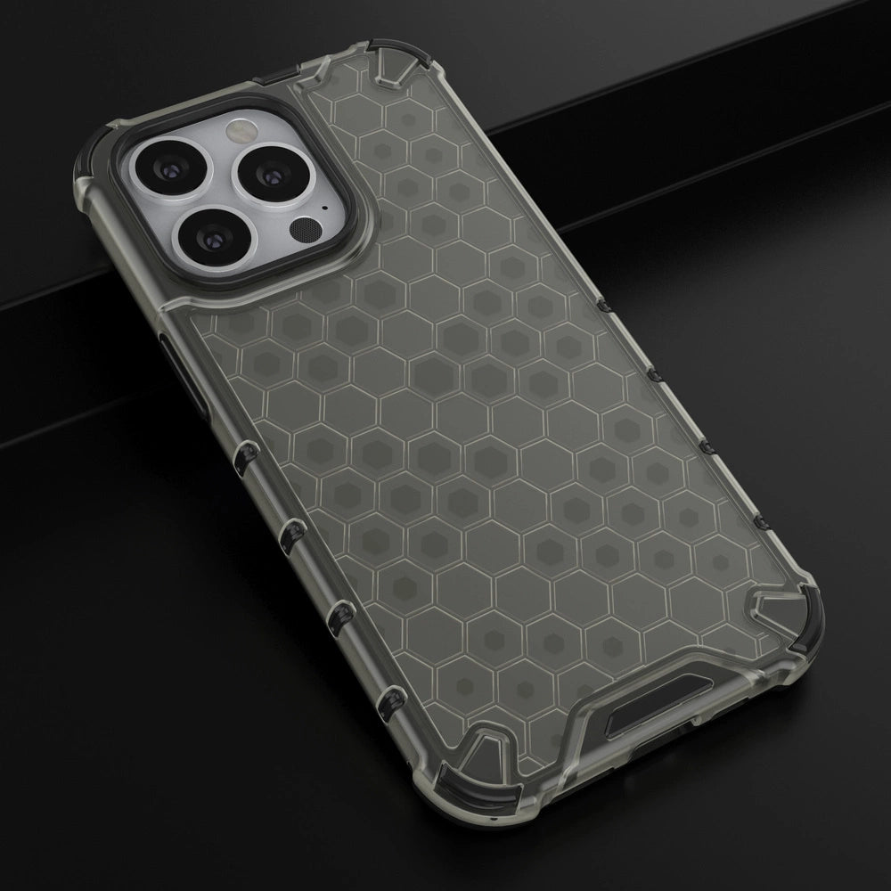Honeycomb Case rustning med TPU Bumper til iPhone 13 Pro sort