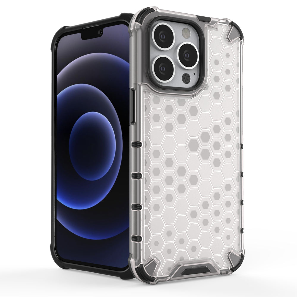 Honeycomb Case armor cover med TPU Bumper til iPhone 13 Pro sort