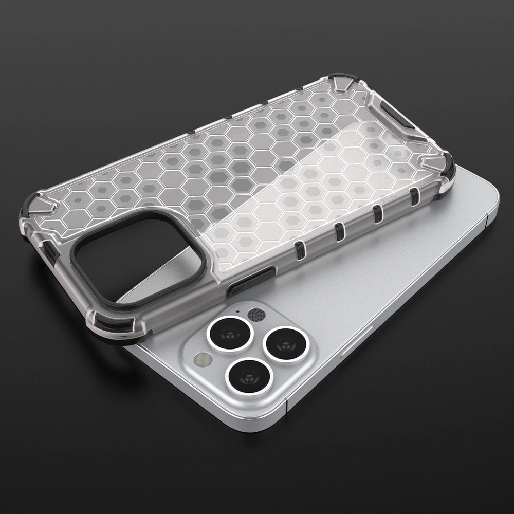 Honeycomb Case rustning med TPU Bumper til iPhone 13 Pro grøn