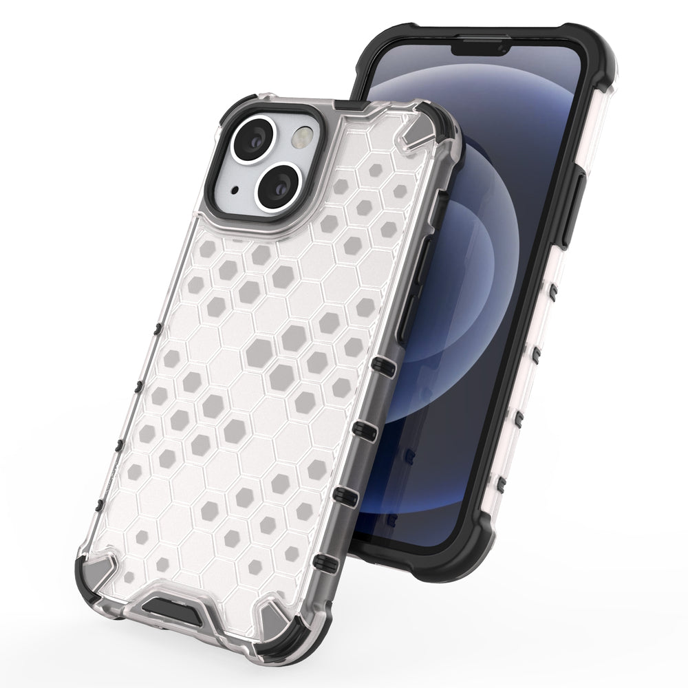 Honeycomb Case armor cover med TPU Bumper til iPhone 13 mini sort