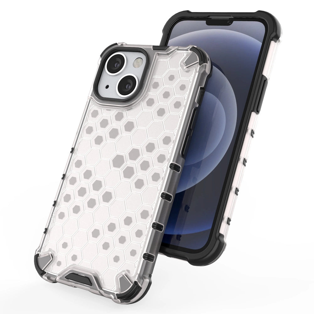 Honeycomb Case rustning med TPU Bumper til iPhone 13 mini grøn