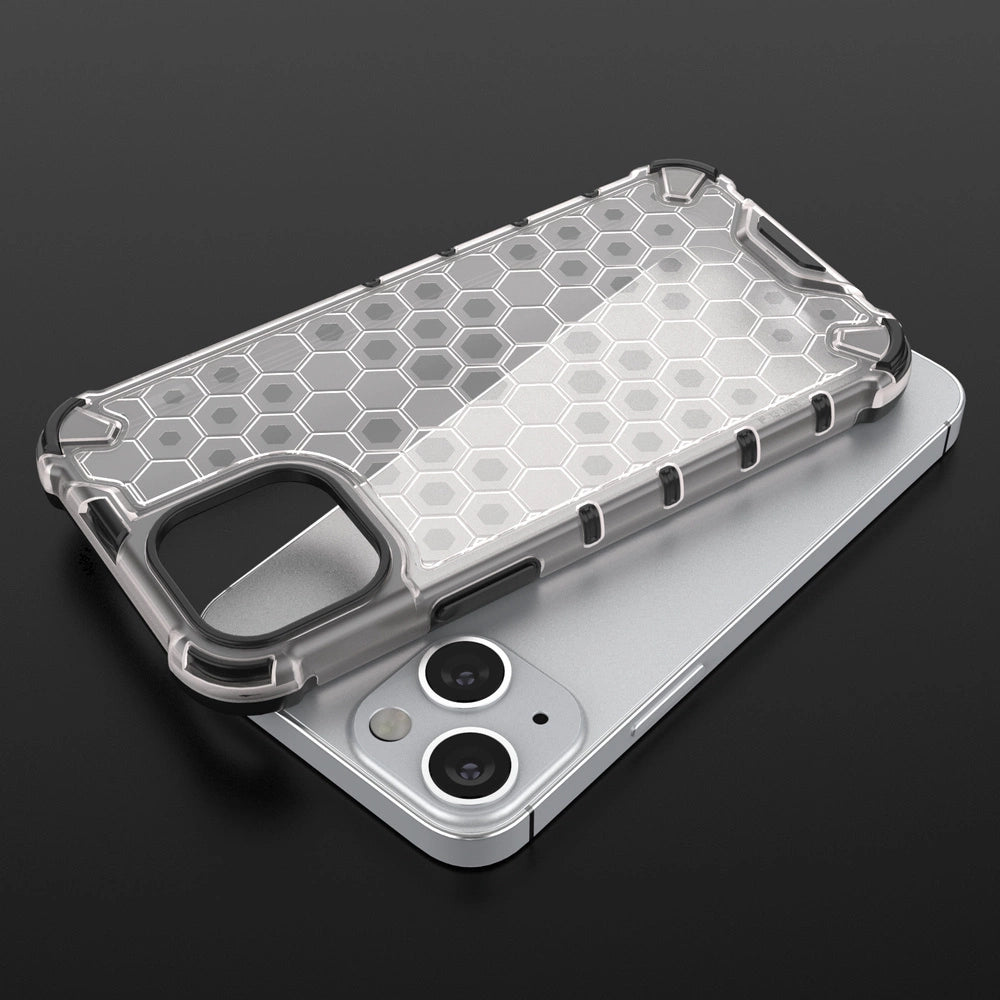 Honeycomb Case rustning med TPU Bumper til iPhone 13 mini grøn