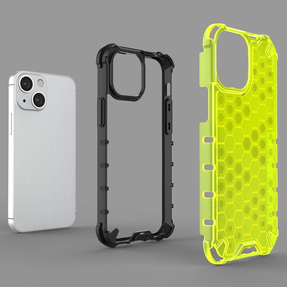 Honeycomb Case rustning med TPU Bumper til iPhone 13 mini rød