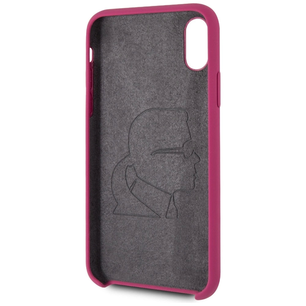 Karl Lagerfeld Silicone iPhone X/Xs Hardcase - Fuchsia