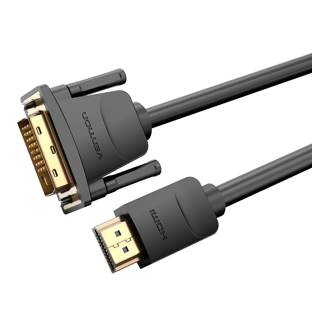 Vention ABFBI videokabel adapter 3 m HDMI Type A (Standard) DVI-D Sort