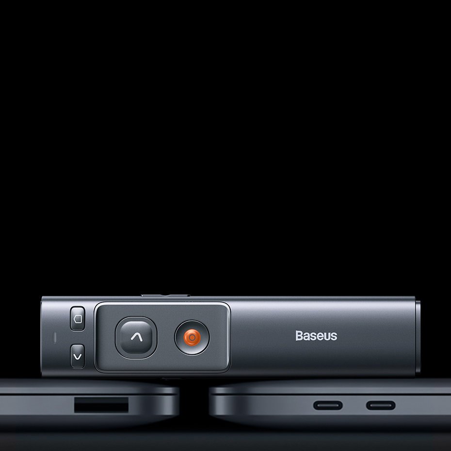 Baseus Orange Dot Wireless Presentation Laser Pointer - Gray (with battery)