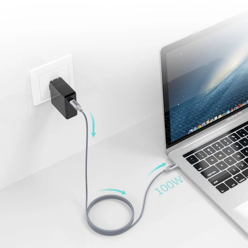 Choetech XCC-1002-GY USB-C - USB-C PD QC kabel 100W 5A 480Mb/s 1,8m - grå