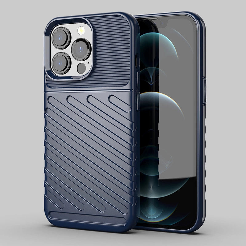 Thunder Case Flexible Tough Rugged Cover TPU Case til iPhone 13 Pro blå
