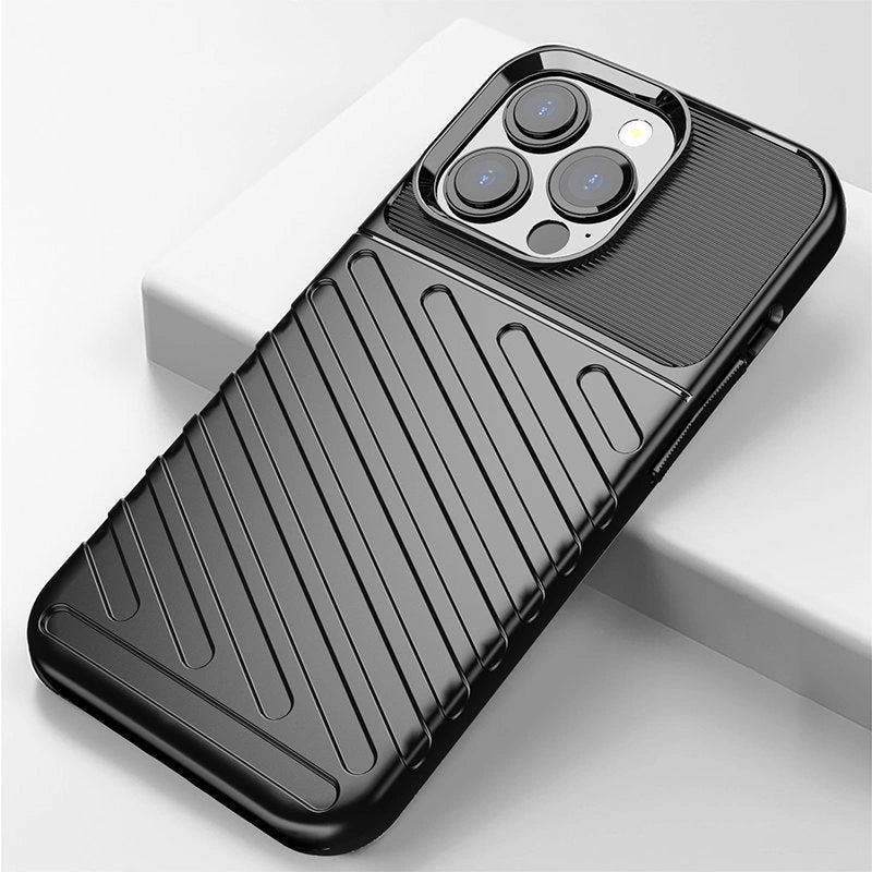 Thunder Case Flexible Tough Rugged Cover TPU Case til iPhone 13 Pro sort