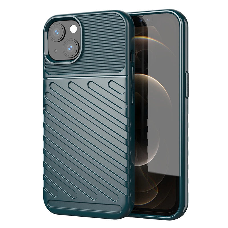 Thunder Case Flexible Tough Rugged Cover TPU Case til iPhone 13 mini grøn