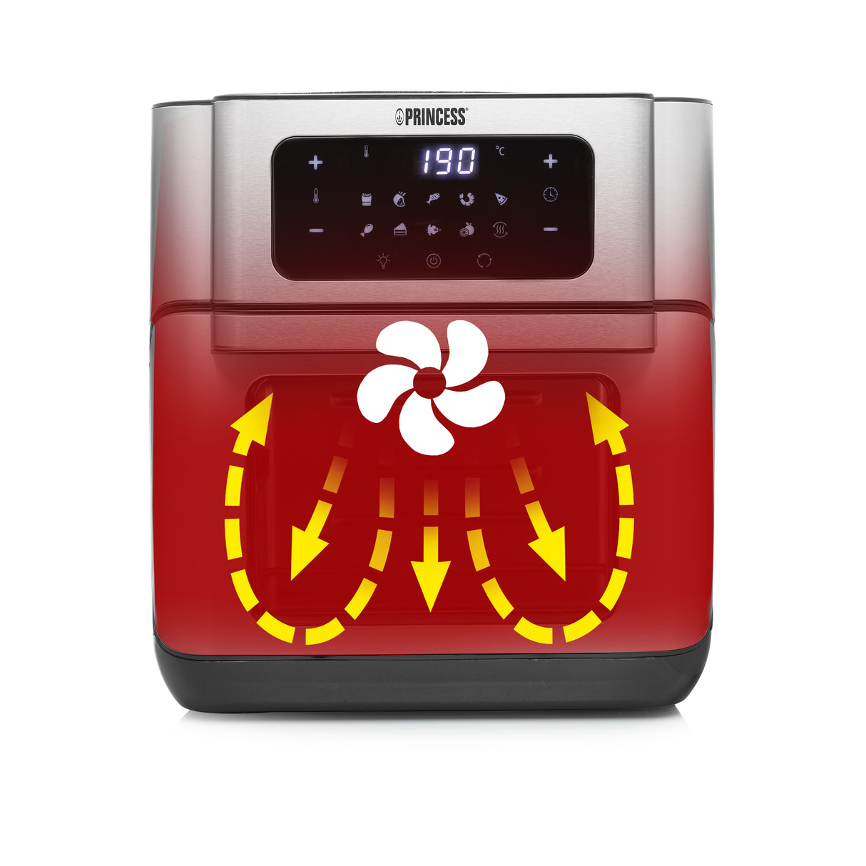 Princess 182065 Enkelt 10 L Enkeltstående 1500 W Varmluftsteger Sølv