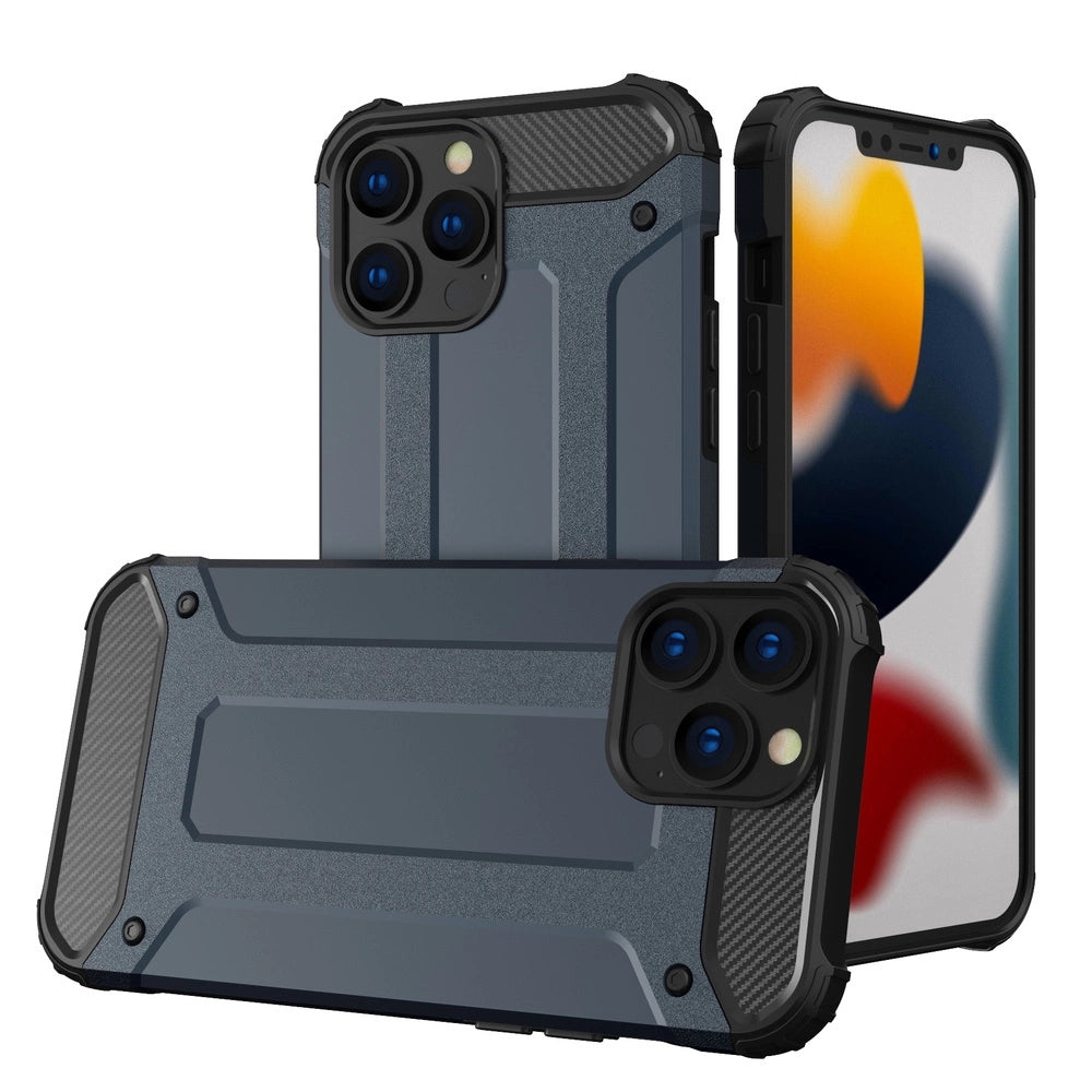 Hybrid Armor Case Tough Rugged Cover til iPhone 13 Pro blå