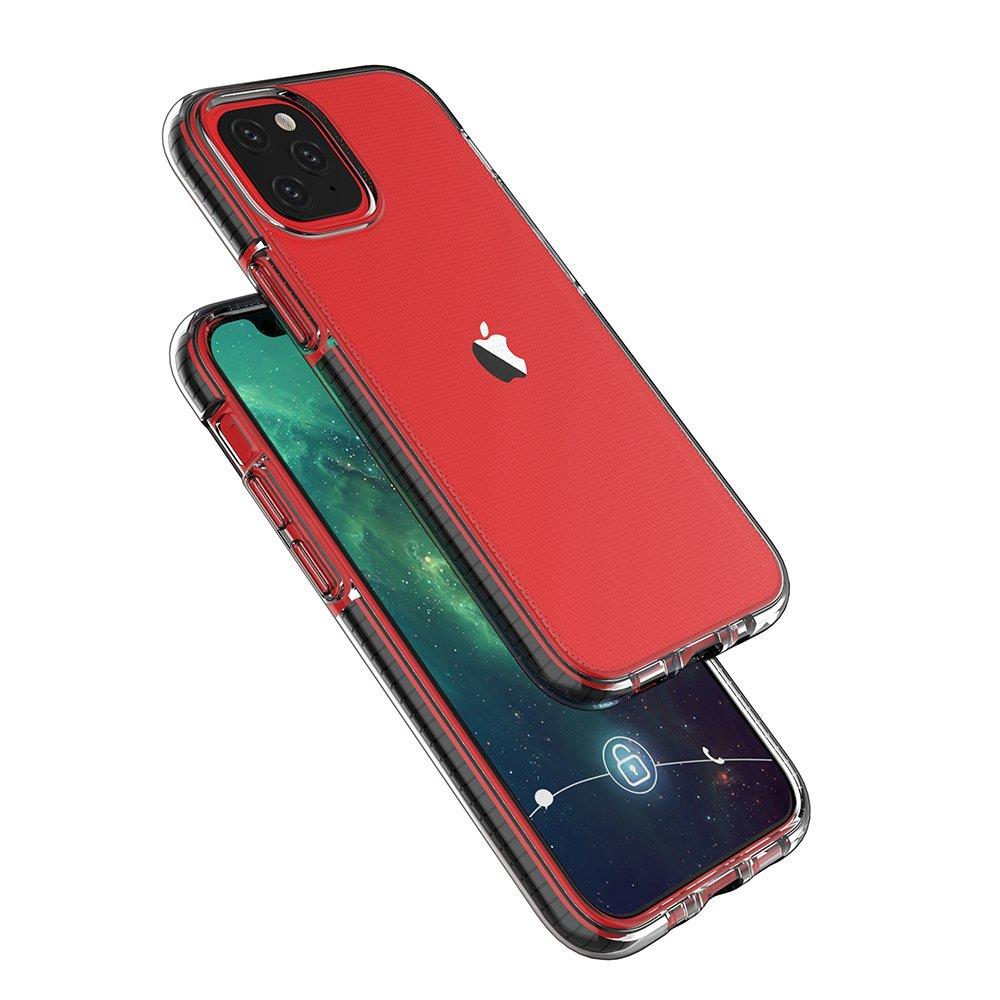Spring Case klar TPU gel beskyttende cover med farverig ramme til iPhone 13 mini mørkblå