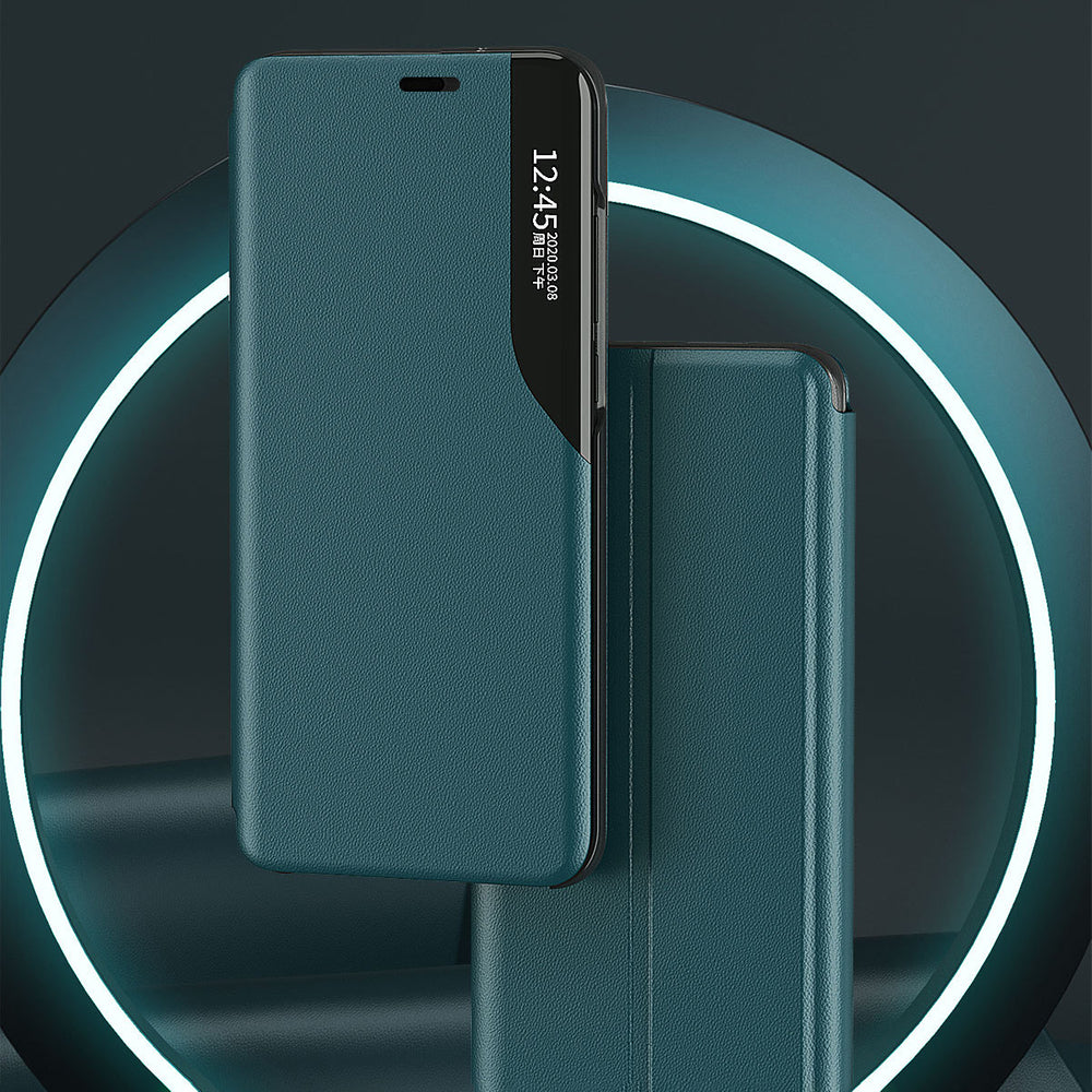 Eco læder View Case elegant bogreol type sag med kickstand til iPhone 13 Pro orange