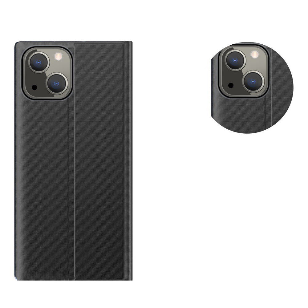 Sleep Case Bookcase Type Case med Smart Window til iPhone 13 mini lyserød