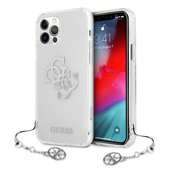 Guess GUHCP12LKS4GSI iPhone 12 Pro Max 6.7" Gennemsigtige hardcase 4G Silver Charms Collection