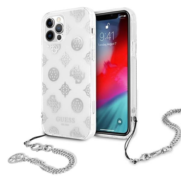 Guess GUHCP12LKSPESI iPhone 12 Pro Max 6.7" sølv/sølv hardcase Peony Chain Collection