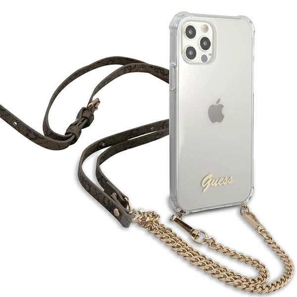 Guess GUHCP12MKC4GSGO iPhone 12/12 Pro 6.1" Gennemsigtig hard case 4G Gold Chain