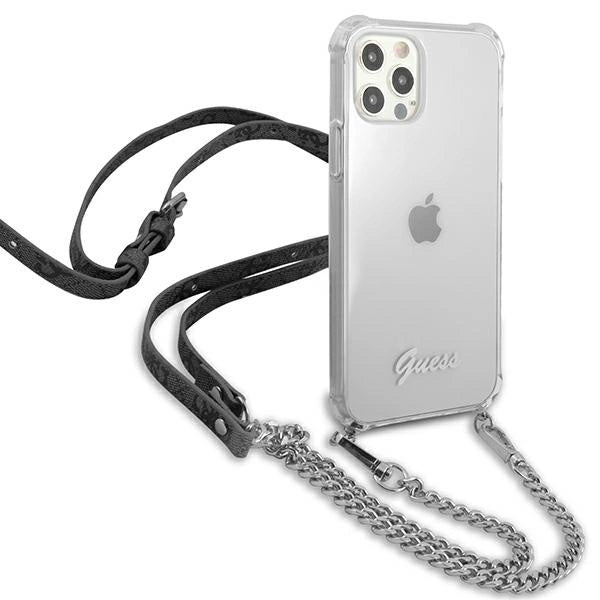 Guess GUHCP12MKC4GSSI iPhone 12/12 Pro 6.1" Gennemsigtig hardcase 4G Silver Chain
