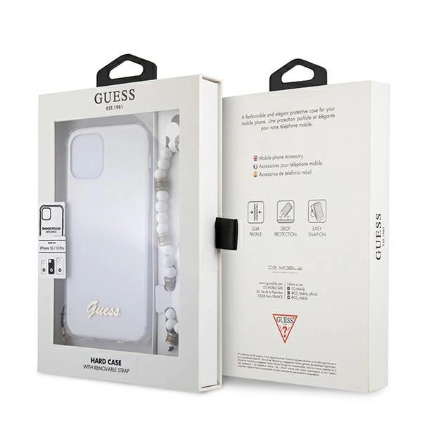 Guess GUHCP12MKPSWH iPhone 12/12 Pro 6.1" Transparent Hardcase White Pearl