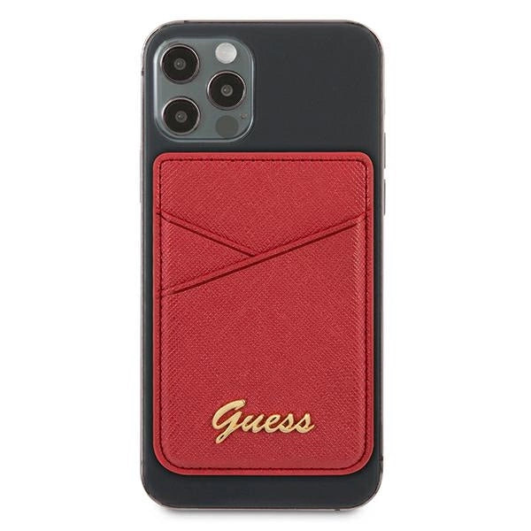 Guess Wallet Card Slot GUWMSSASLRE MagSafe Saffiano rød/rød