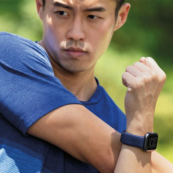 Uniq Aspen flettet rem til Apple Watch 1/2/3/4/5/6/7/8/SE/SE2 40/38/41 mm - Blå