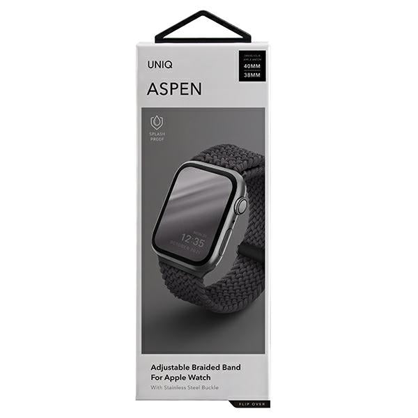 Uniq Aspen flettet rem til Apple Watch 1/2/3/4/5/6/7/8/SE/SE2 40/38/41 mm - Grå