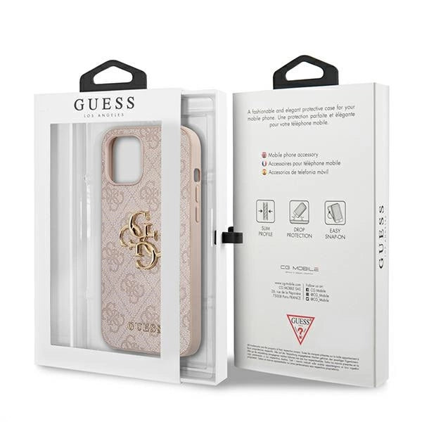 Guess GUHCP12M4GMGPI iPhone 12/12 Pro 6,1" rosa/rosa hardcase 4G Big Metal Logo
