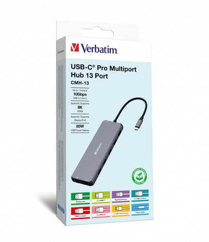 Verbatim CMH-13 USB Type-C 10000 Mbit/s Sølv
