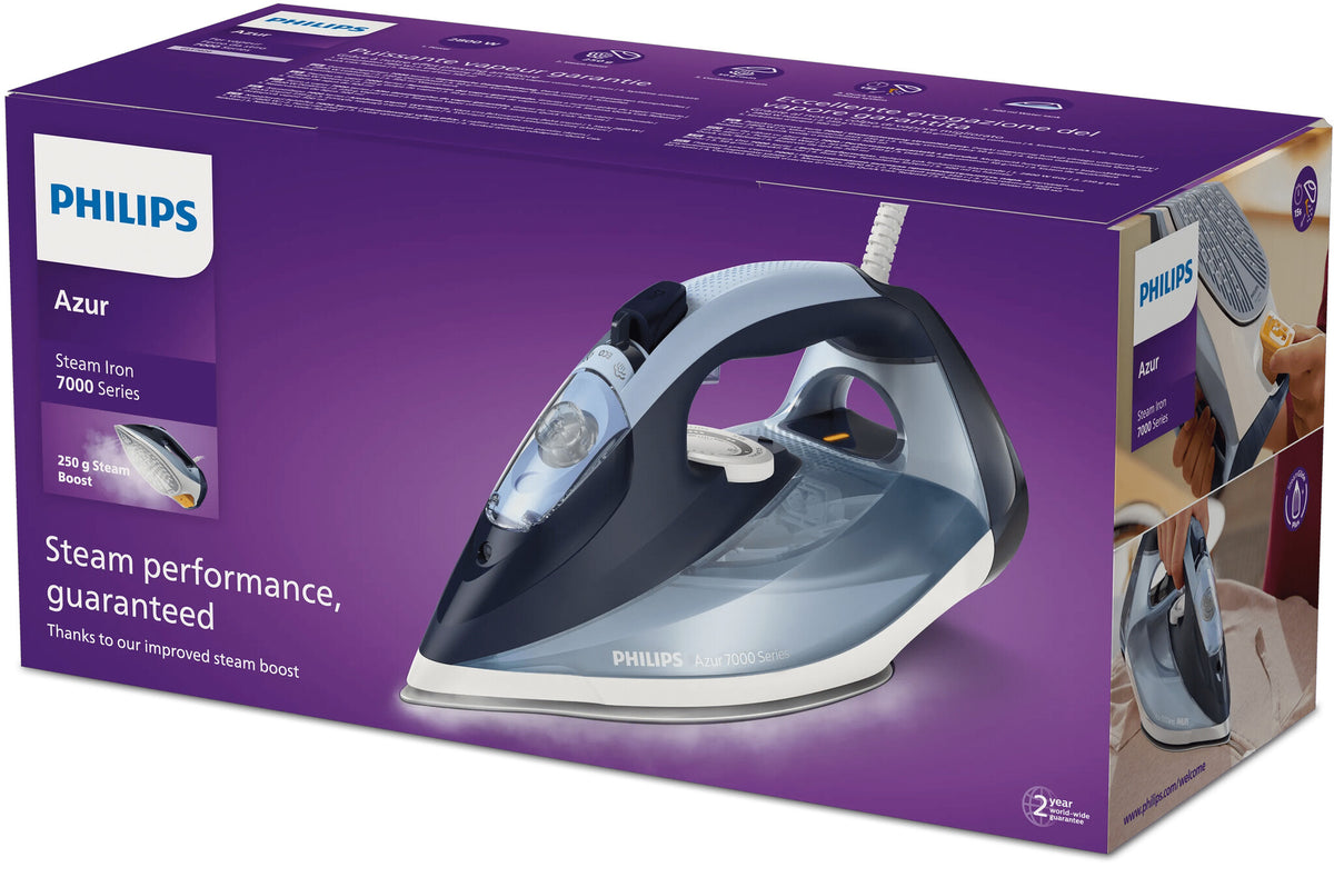 Philips 7000 series DST7020/20 HV Steam Iron Louros/Cotton Blue