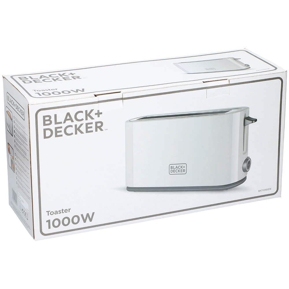 Black+Decker Brødrister 1000 W Hvid