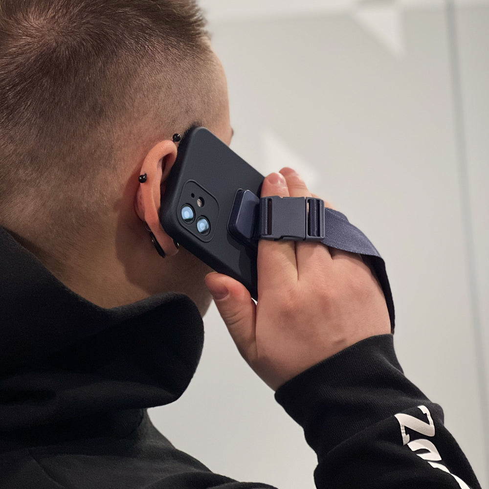 Rope case gel case med en lanyard kæde taske lanyard Samsung Galaxy A42 5G marineblå