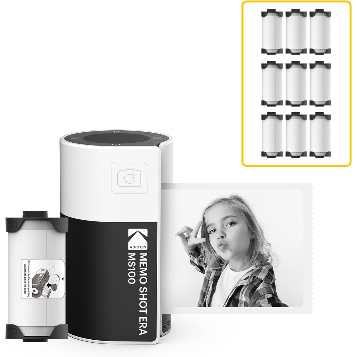 Kodak Instant Camera Memo Shot Ms100 White Bundle