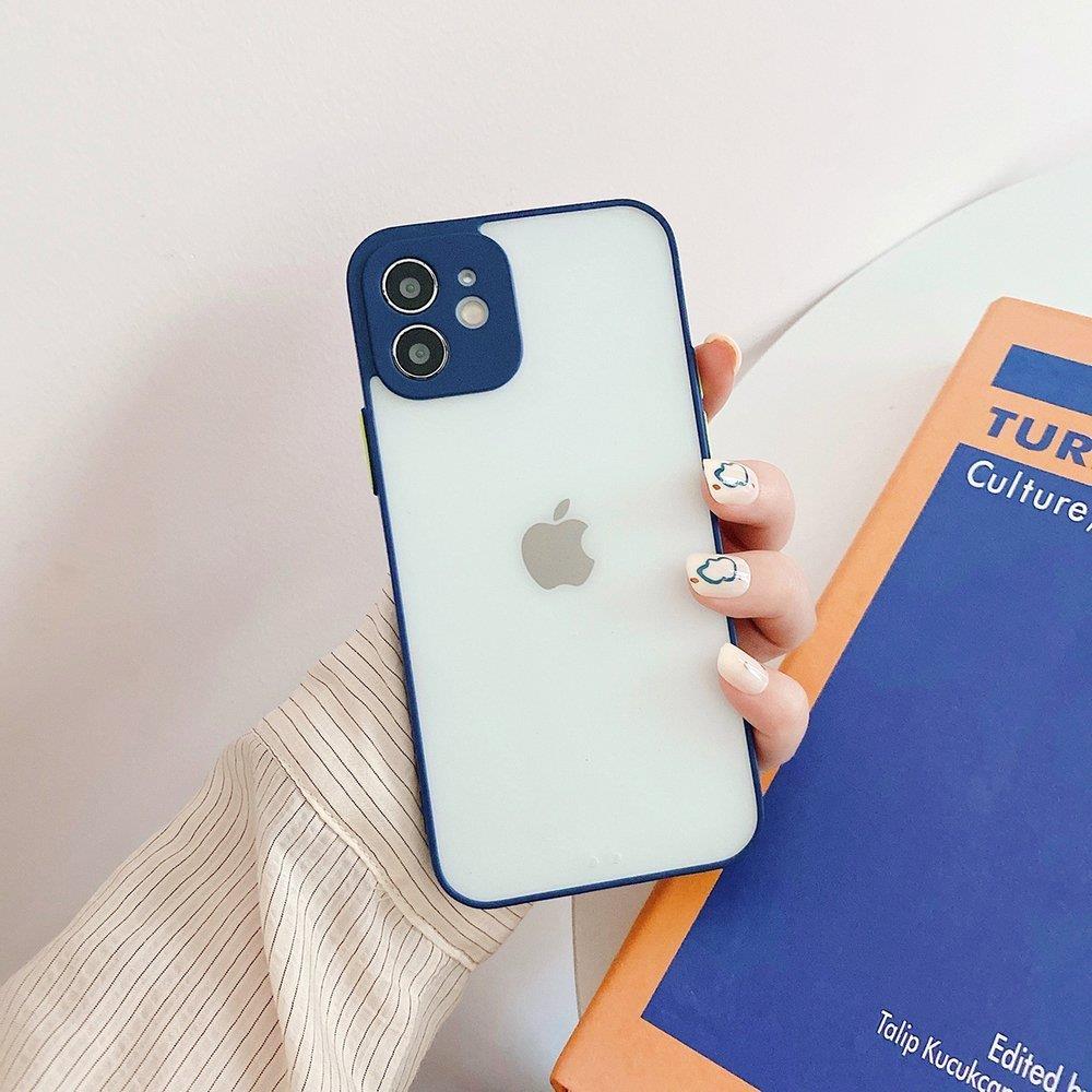 Milky Case silikone fleksibelt gennemsigtigt etui til Samsung Galaxy A42 5G marineblå