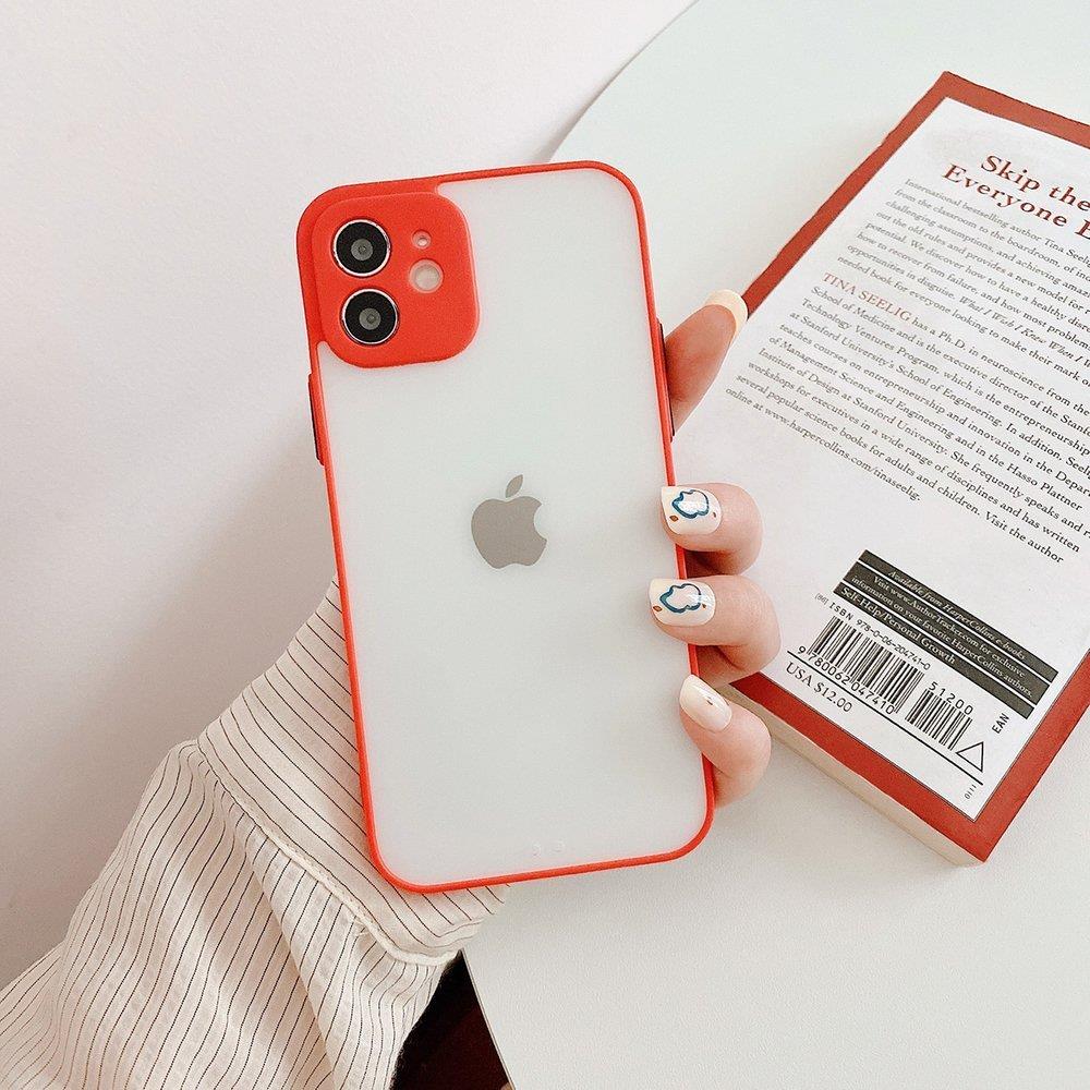Milky Case silikone fleksibelt gennemsigtigt etui til Samsung Galaxy A22 4G rød