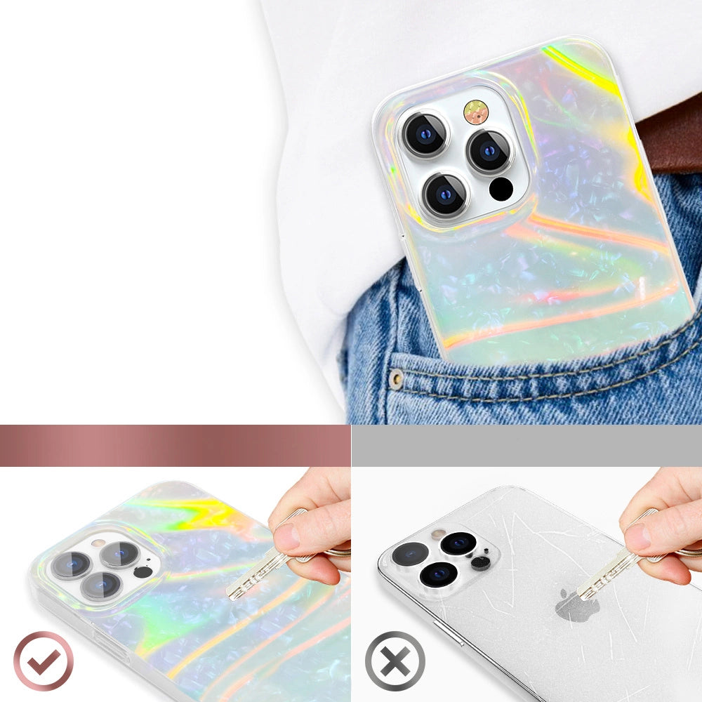 Kingxbar Shell Series luksuriøse elegante telefonfoder til iPhone 13 Pro perlemynte