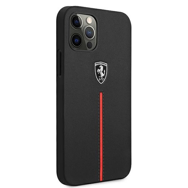 Ferrari FEOMSHCP12LBK iPhone 12 Pro Max sort/sort hardcase Off Track læder nylon stribe