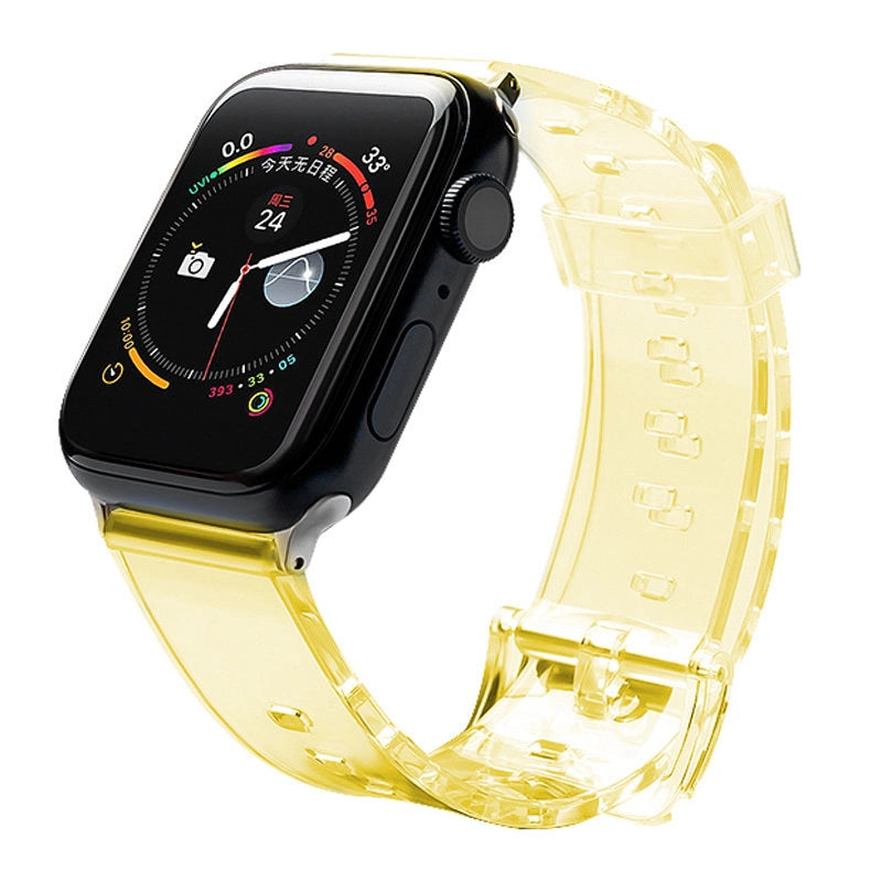 Silicone Strap Armbånd Armbånd Strap Light til Apple Watch 42 / 44 mm - Gul