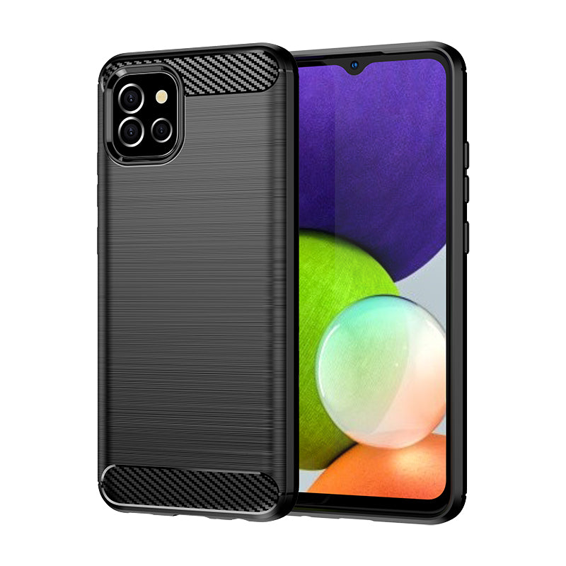 Carbon Case Fleksibel dækning Case til Samsung A03S EU (166.5) sort