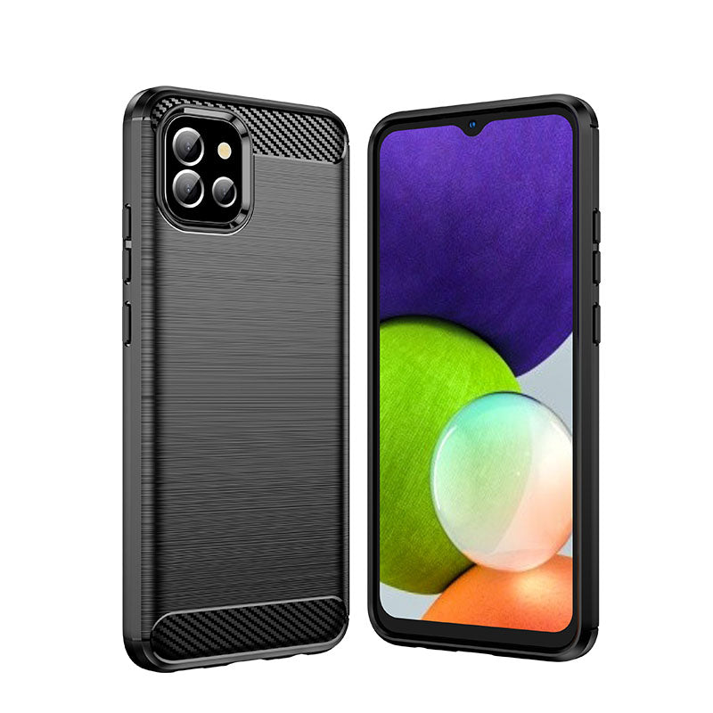 Carbon Case Fleksibel dækning Case til Samsung A03S EU (166.5) sort