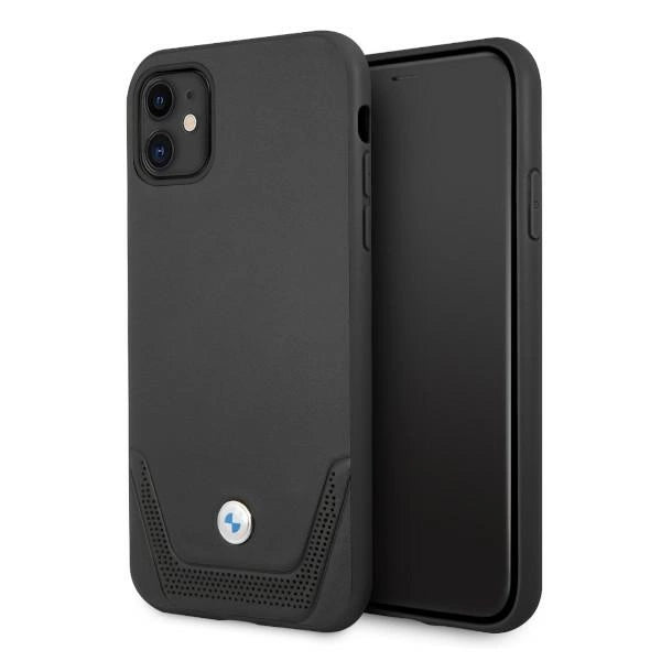 Etui BMW BMHCN61RSWPK iPhone 11 6,1" / Xr sort/sort hårdkasse Læder Perforeret