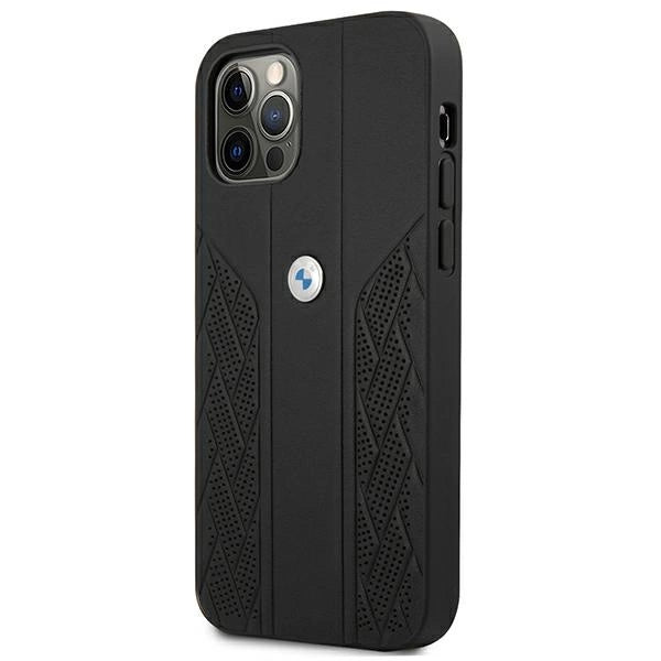 Etui BMW BMHCP12LRSPPK iPhone 12 Pro Max 6,7" sort/sort hårdkasse læder Curve perforeret