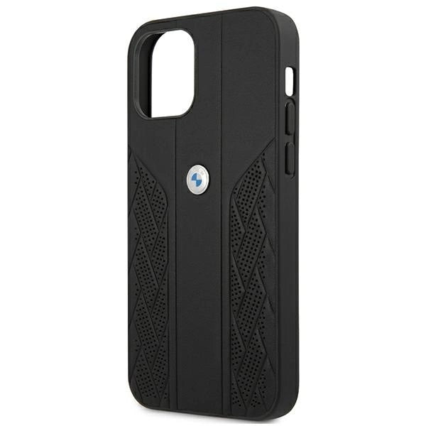 Etui BMW BMHCP12LRSPPK iPhone 12 Pro Max 6,7" sort/sort hårdkasse læder Curve perforeret